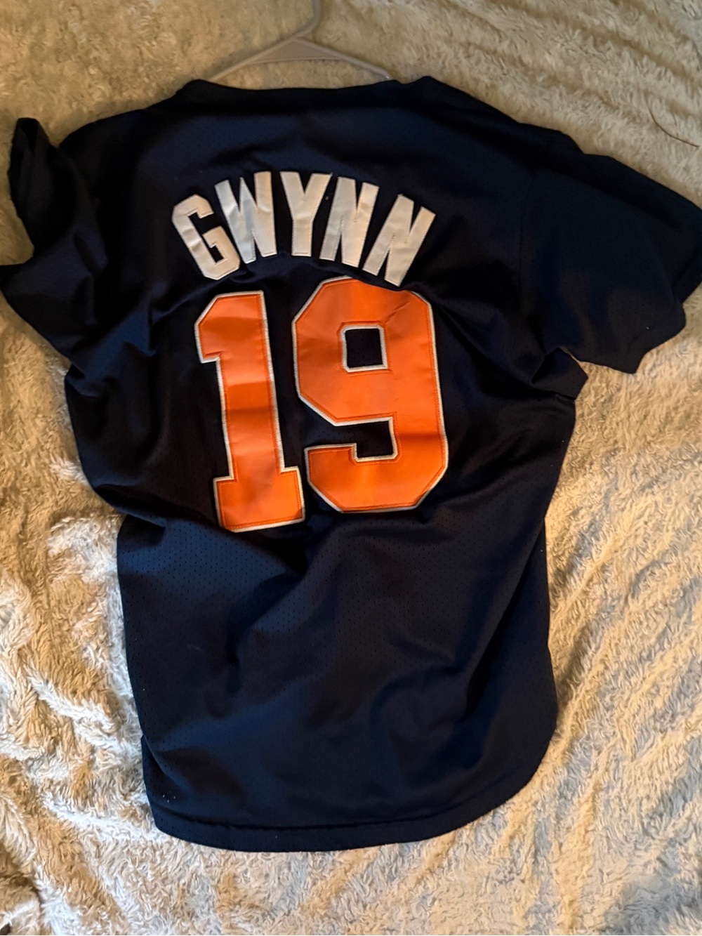 Navy Short-Sleeve Jersey with Orange Number